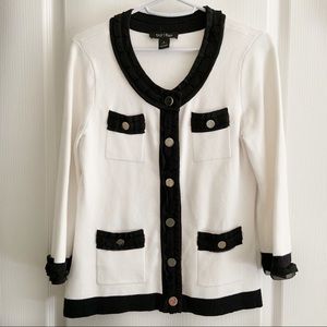 White House Black Market white sweater jacket